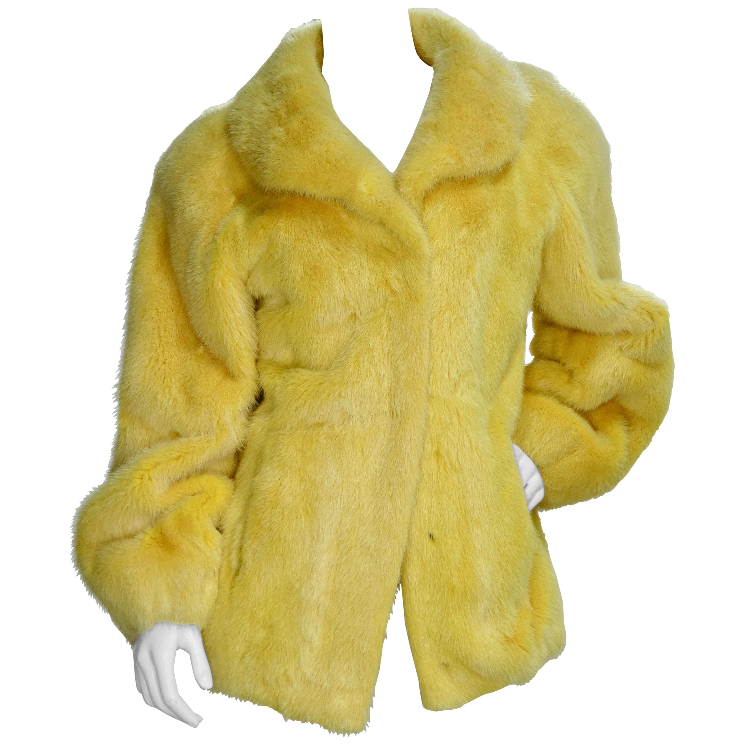 Yellow Mink Vintage Coat 