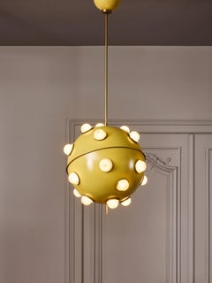 Yellow Mod 551 Chandelier by Oscar Torlasco for Lumi