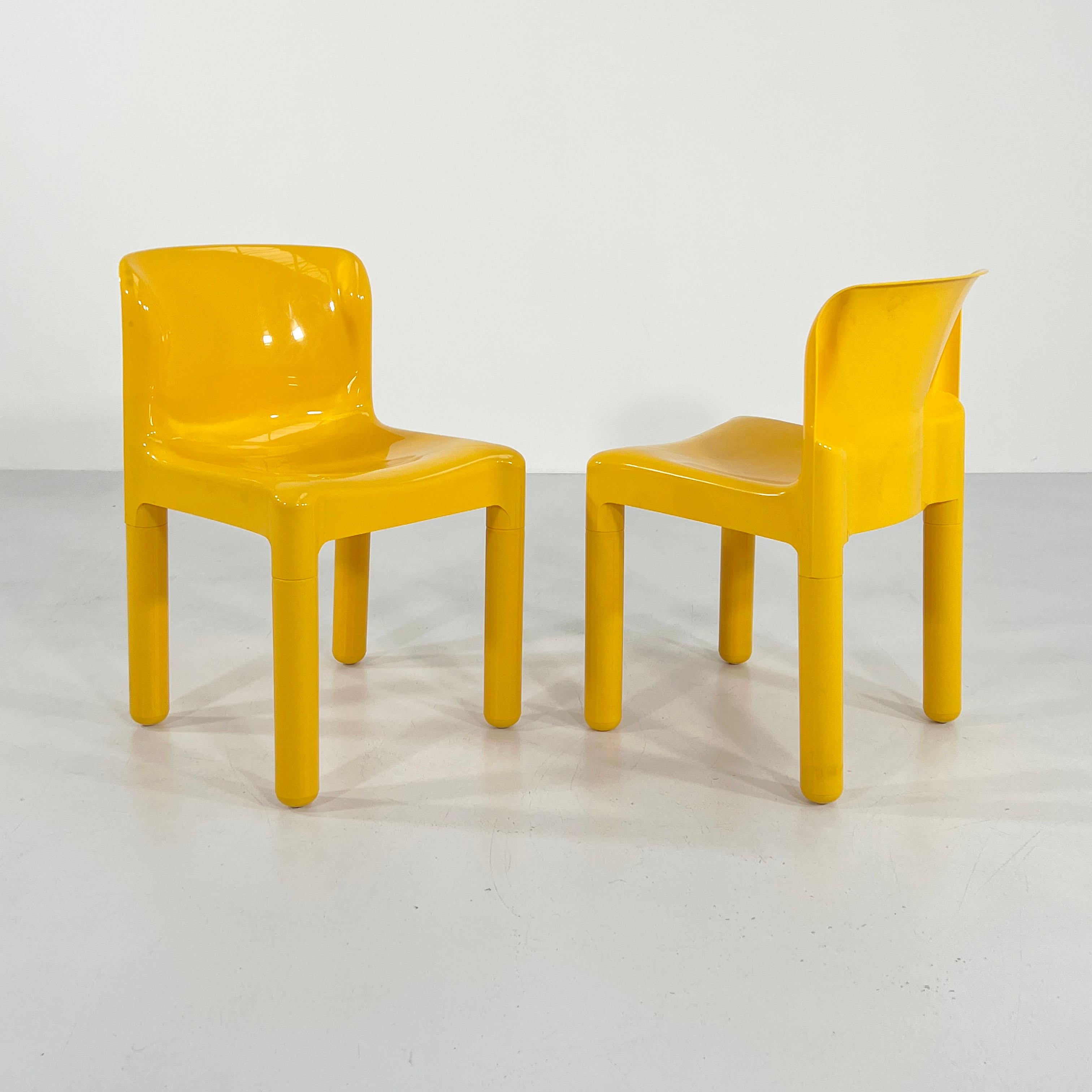 Italian Yellow Model 4875 Chair by Carlo Bartoli for Kartell, 1970s