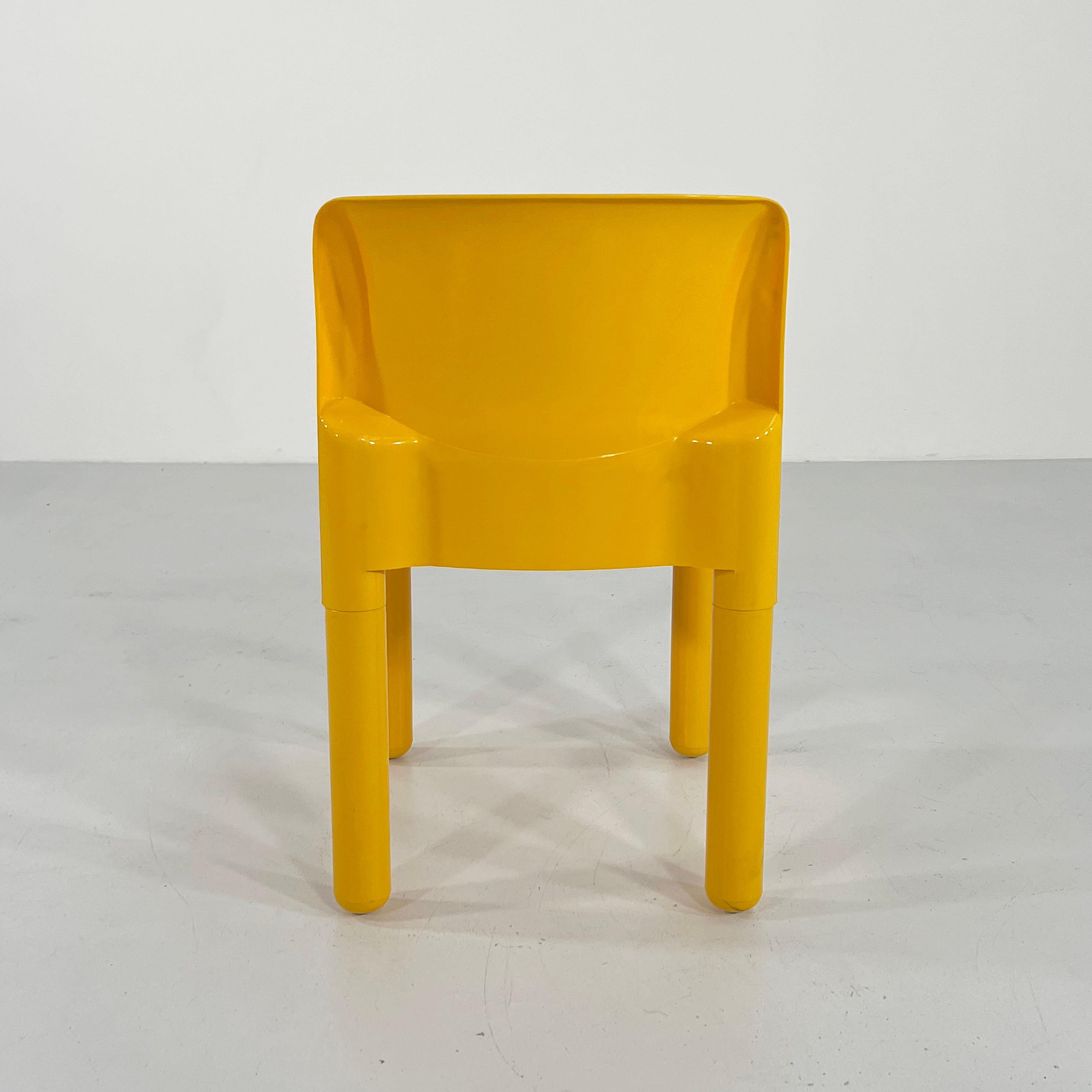 Plastic Yellow Model 4875 Chair by Carlo Bartoli for Kartell, 1970s