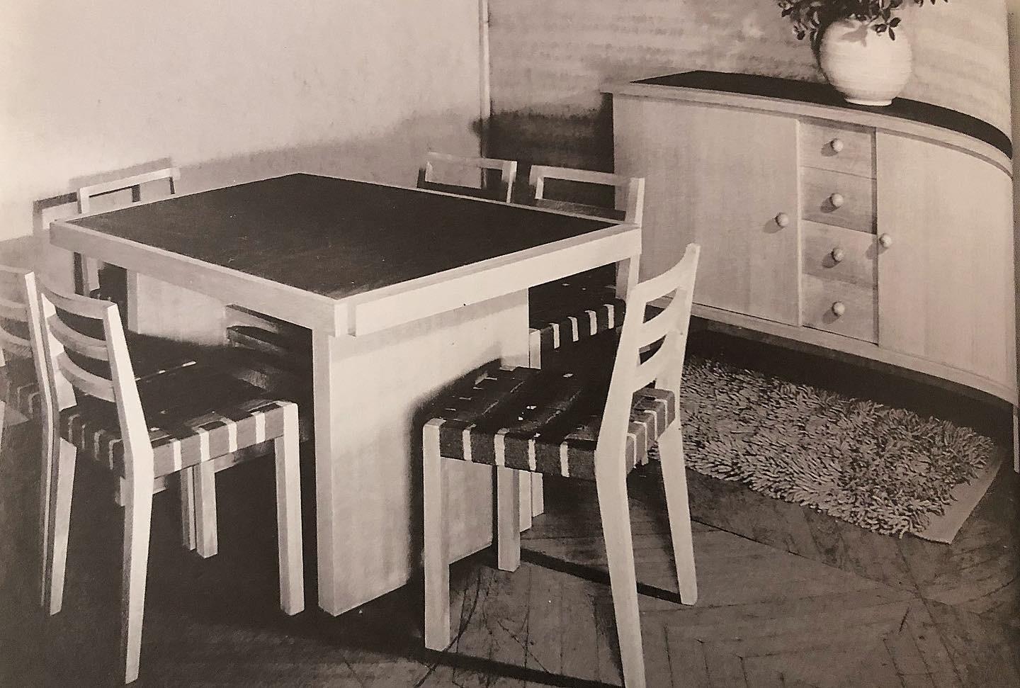 Gelber moderner Stuhl aus Eiche und Kunstleder von René Gabriel, Norma, 1938 im Angebot 1