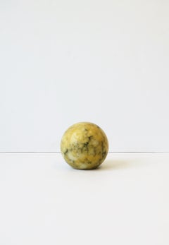 Yellow Modern Marble Sphere, Italy, ca. 1970s
