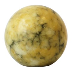 Yellow Modern Marble Sphere, Italy, ca. 1970s