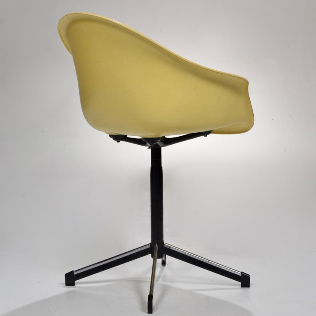 American Yellow Molded Fiberglass Swivel Shell Chair