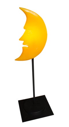 Yellow "Moon" Table Lamp by Jean-Charles de Castelbajac, France 1990s