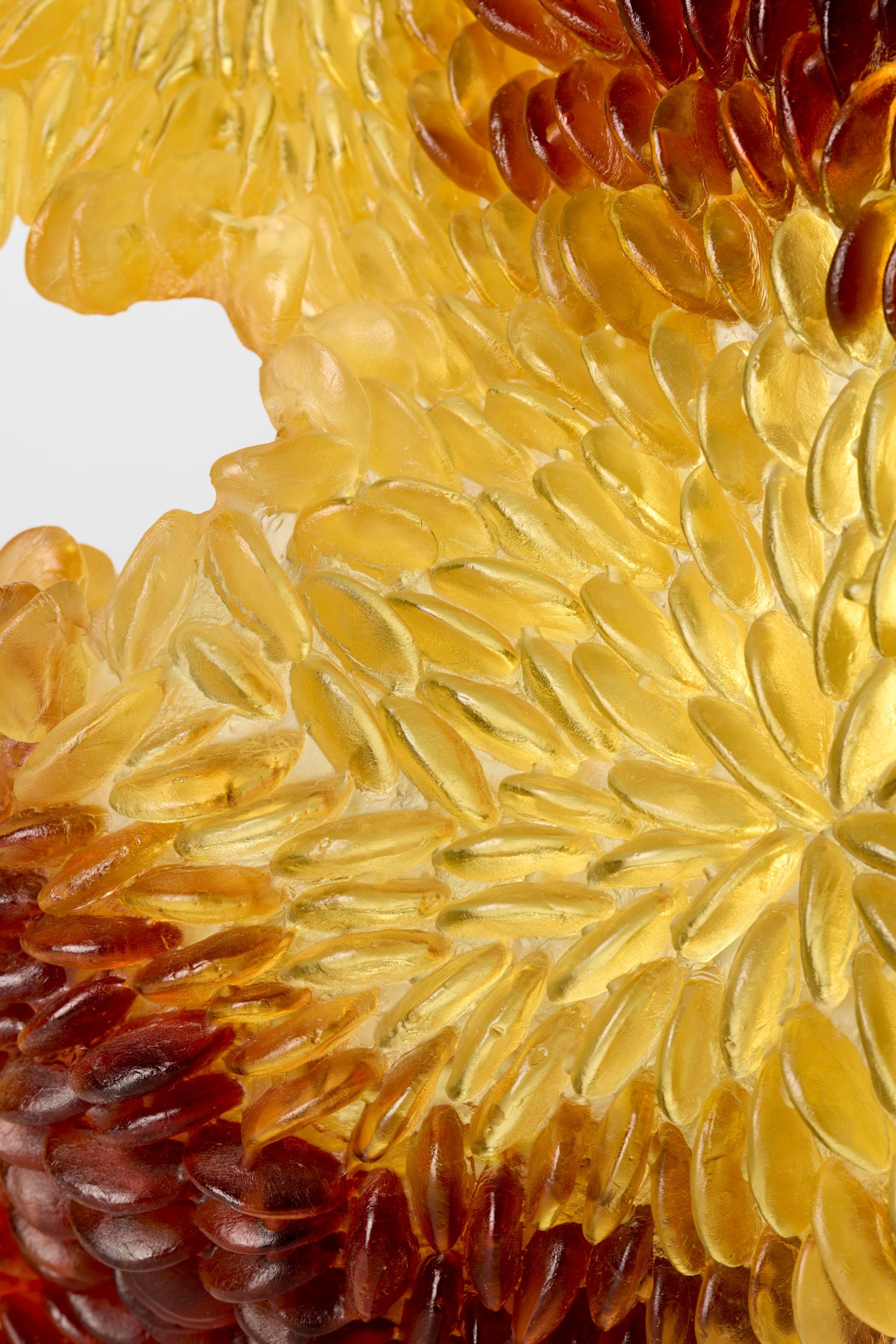 Vetro Yellow Motion, scultura in vetro testurizzato giallo e ambra di Nina Casson McGarva in vendita