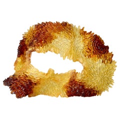 Yellow Motion, yellow & amber textured glass sculpture by Nina Casson Mcgarva