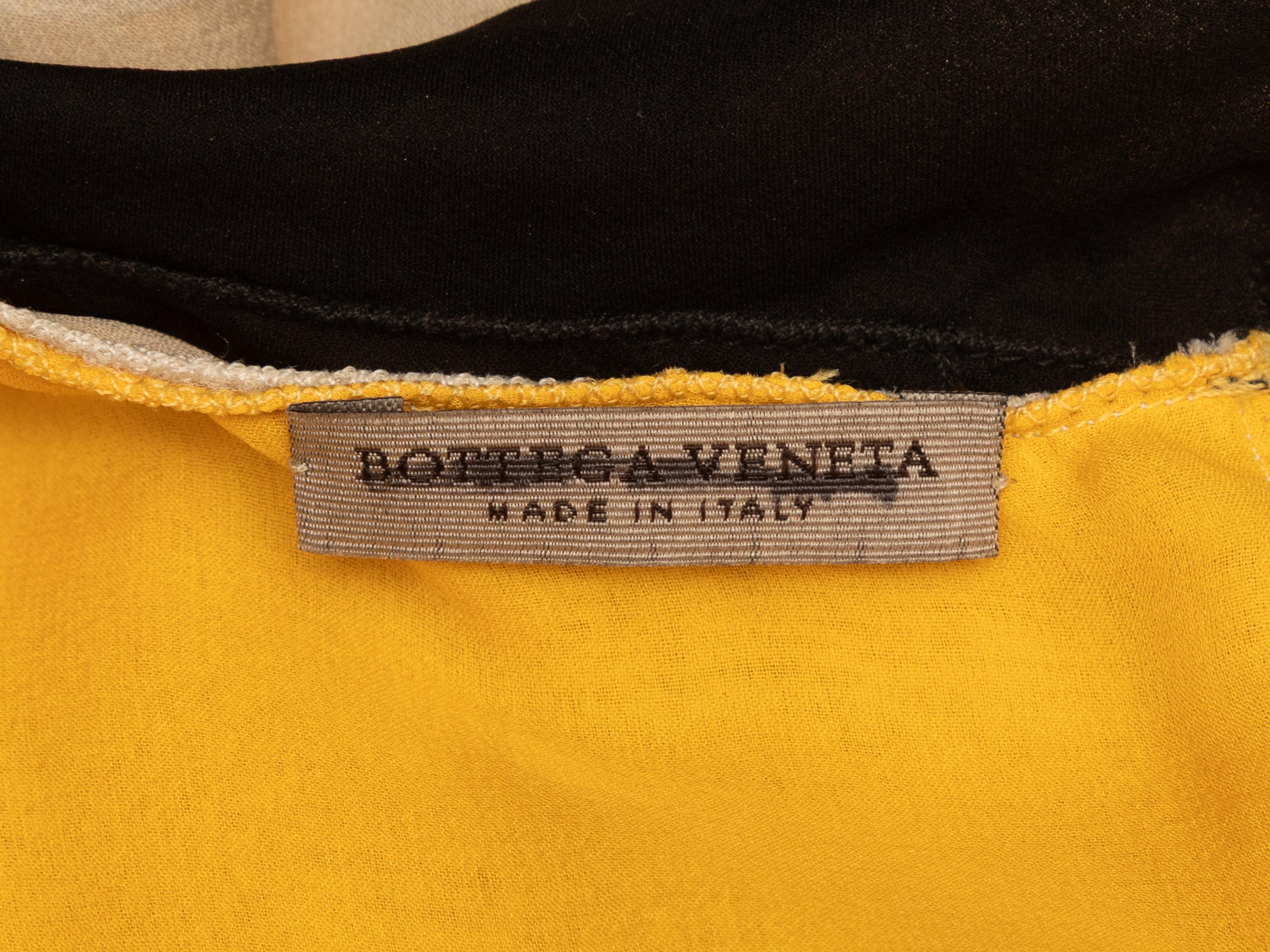 Gelbes & mehrfarbiges Bottega Veneta Color Block Seidenkleid Größe IT 38 Damen im Angebot