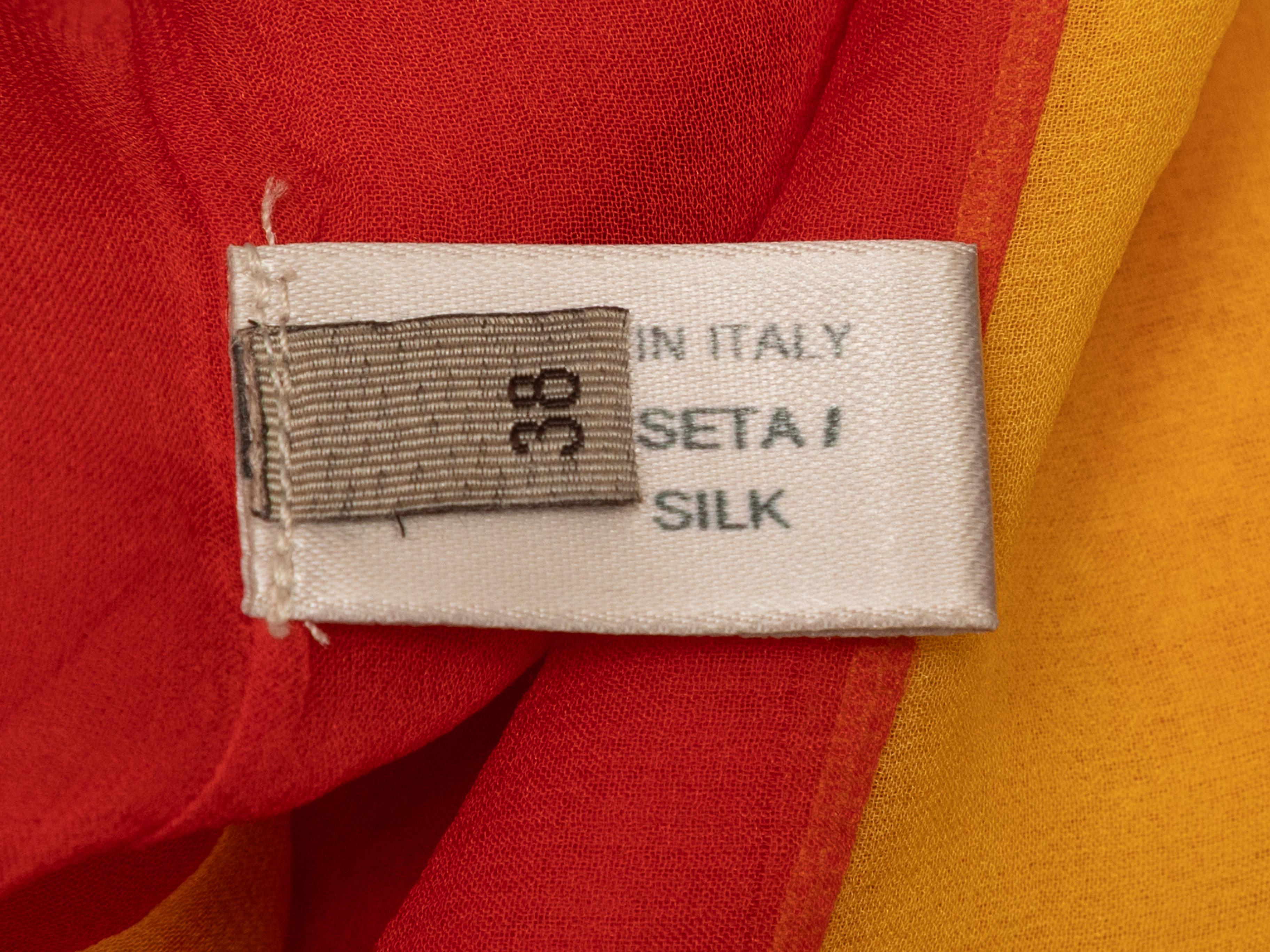Gelbes & mehrfarbiges Bottega Veneta Color Block Seidenkleid Größe IT 38 im Angebot 1