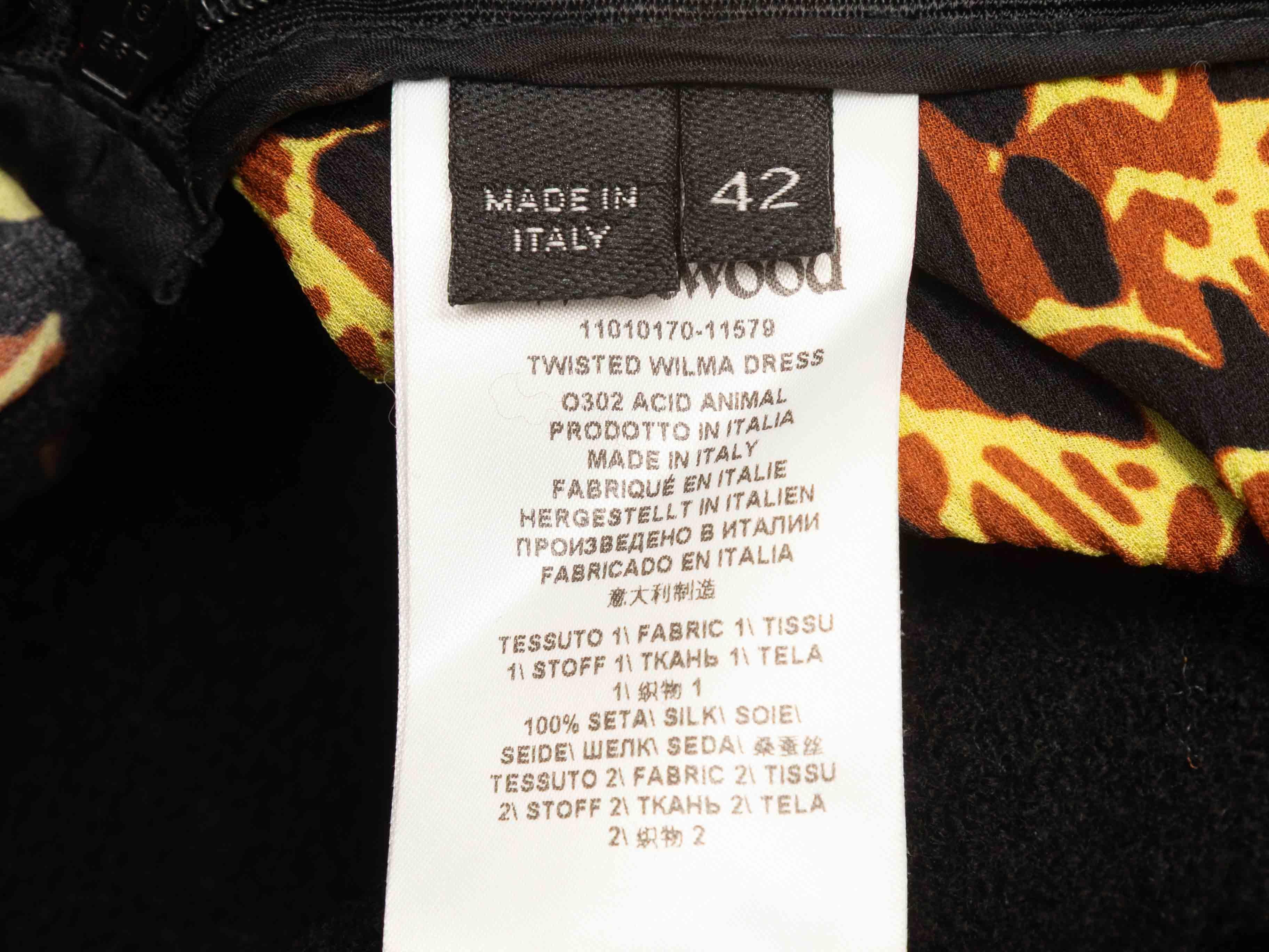 Gelb & Multicolor Vivienne Westwood Abstrakt Druck Langarm Mini Kleid Größe im Zustand „Gut“ im Angebot in New York, NY