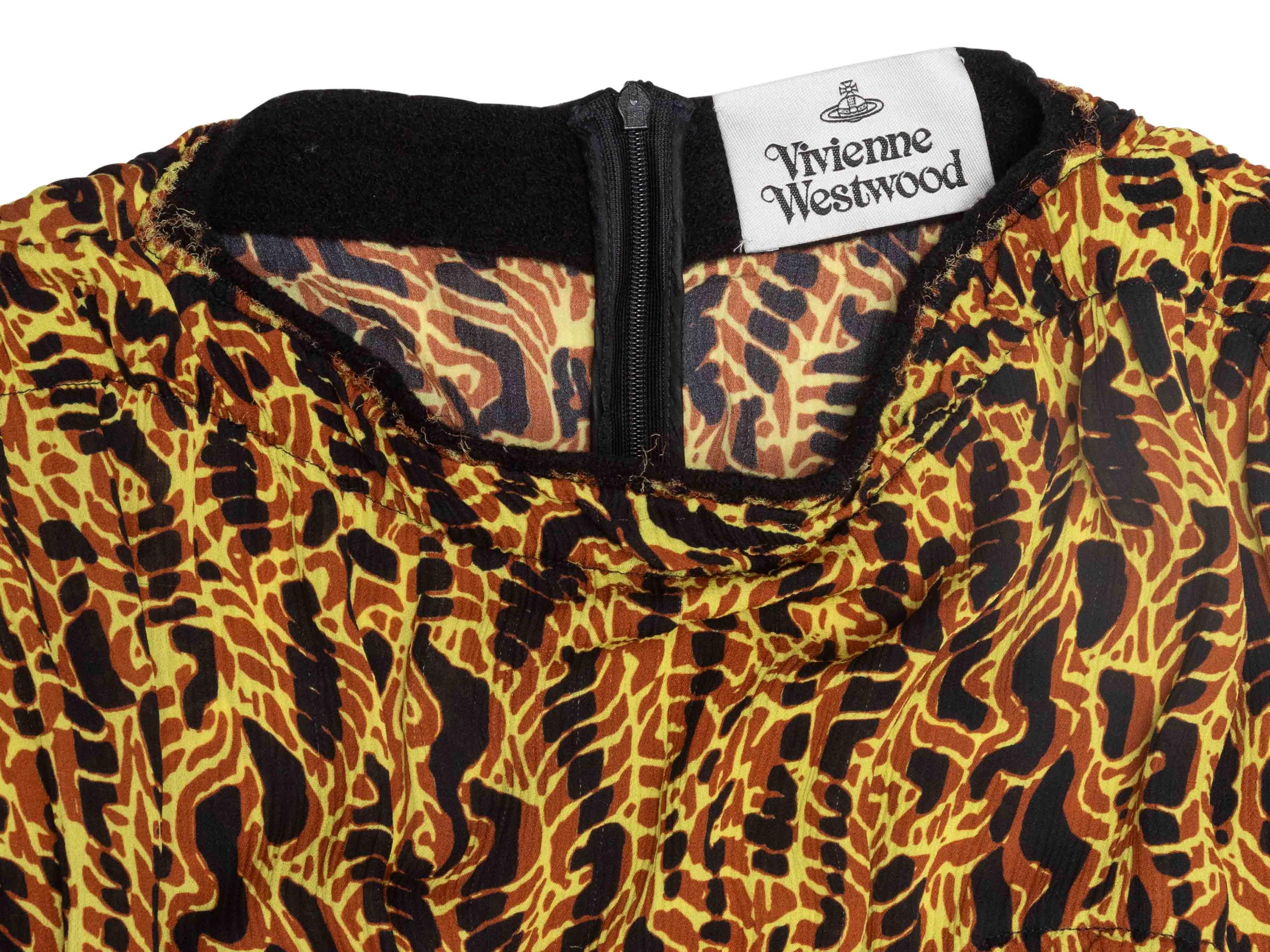 Gelb & Multicolor Vivienne Westwood Abstrakt Druck Langarm Mini Kleid Größe im Angebot 3