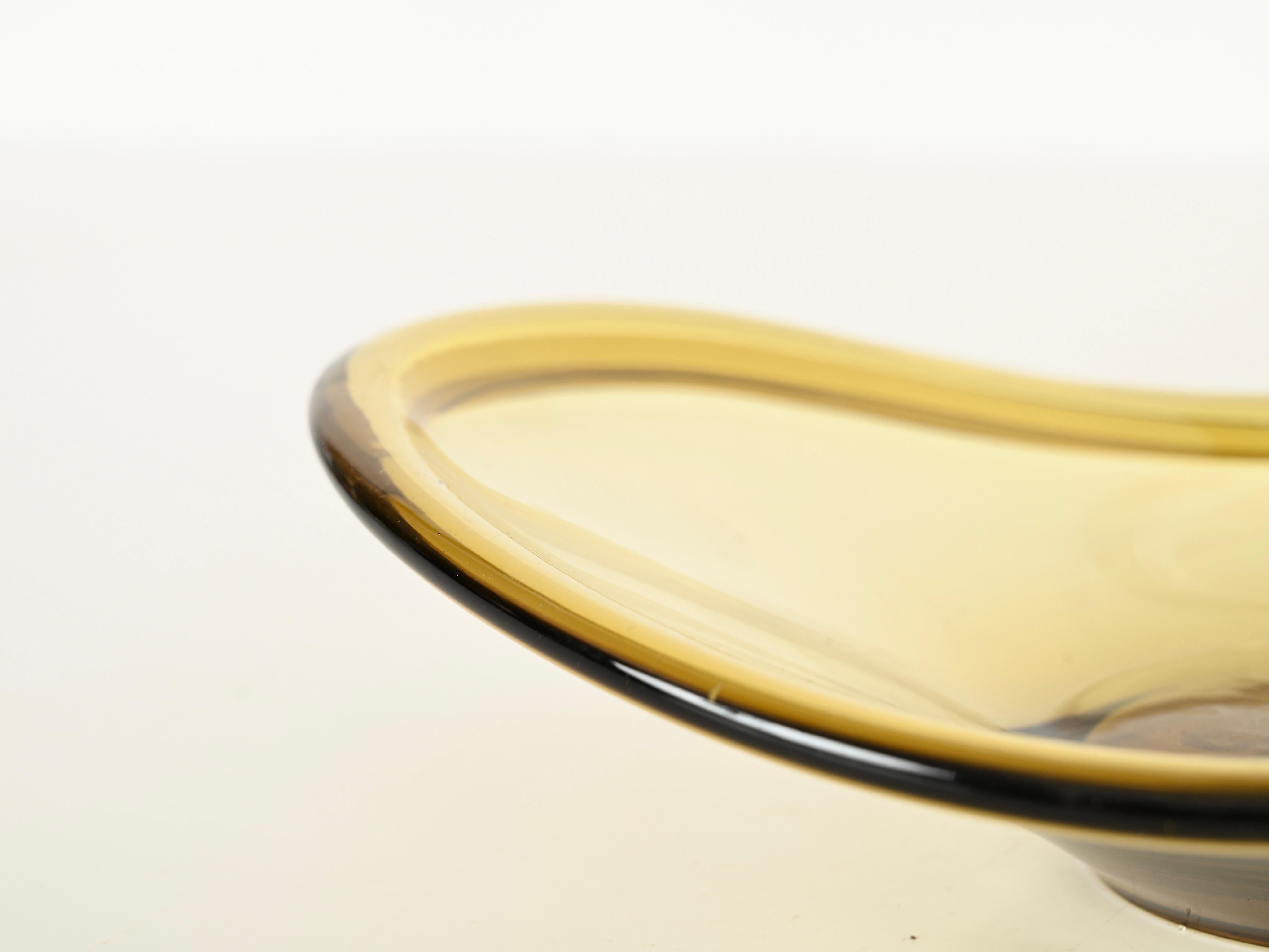 Ciotola o recipiente in vetro soffiato giallo di Murano, stile Fontana Arte, Italia anni '60 in vendita 4