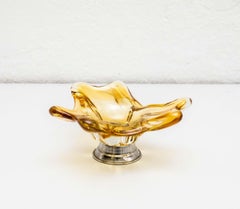 Yellow Murano Glass Ashtray, circa 1970