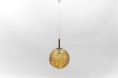 Yellow Murano Glass Ball Pendant Lamp by Doria, - 1960s Germany