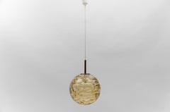Yellow Murano Glass Ball Pendant Lamp by Doria, - 1960s Germany