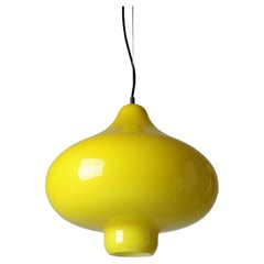 Yellow Murano glass pendant lamp, 1960s