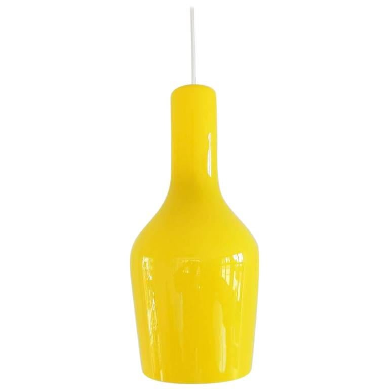 Yellow Murano Glass Pendant Lamp by Gino Vistosi, 1960s