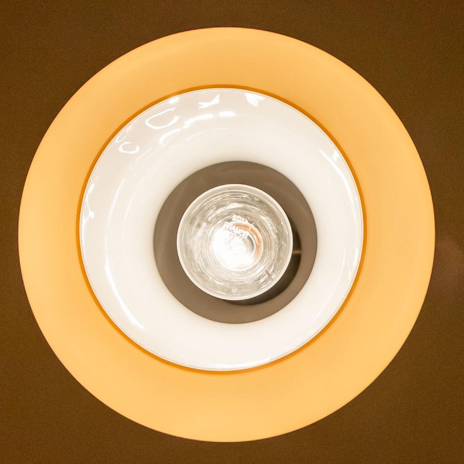 Lampada a sospensione in vetro di Murano giallo di Massimo Vignelli per Venini, 1960 in vendita 2