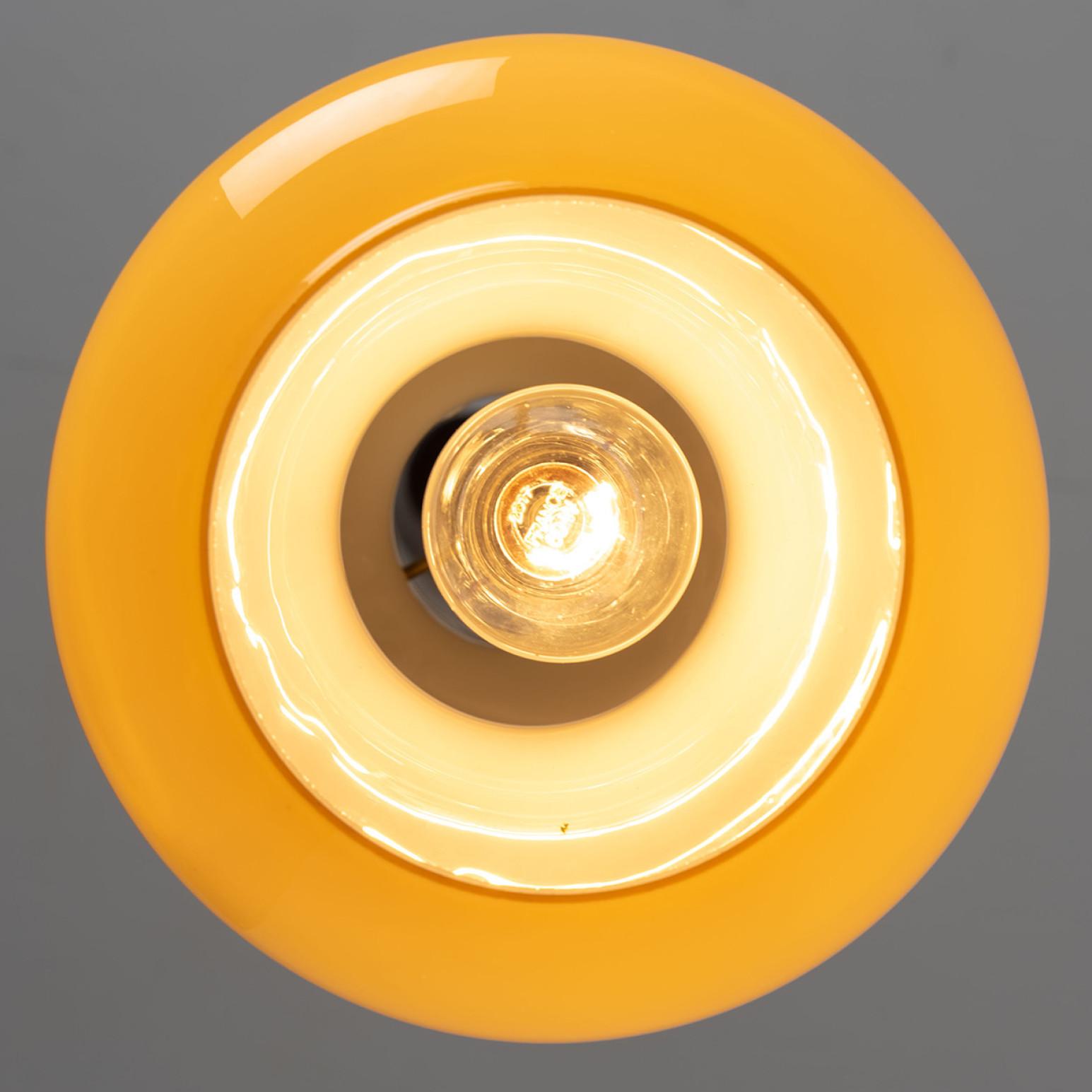 Blown Glass Yellow Murano Glass Pendant Light by Massimo Vignelli for Venini, 1960 For Sale