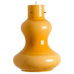 Lampe à suspension en verre de Murano jaune de Massimo Vignelli pour Venini, 1960