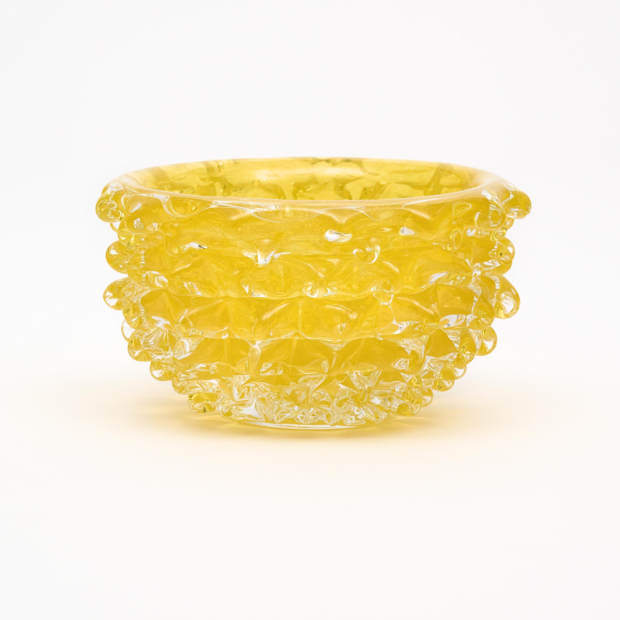 yellow glass fruit bowl