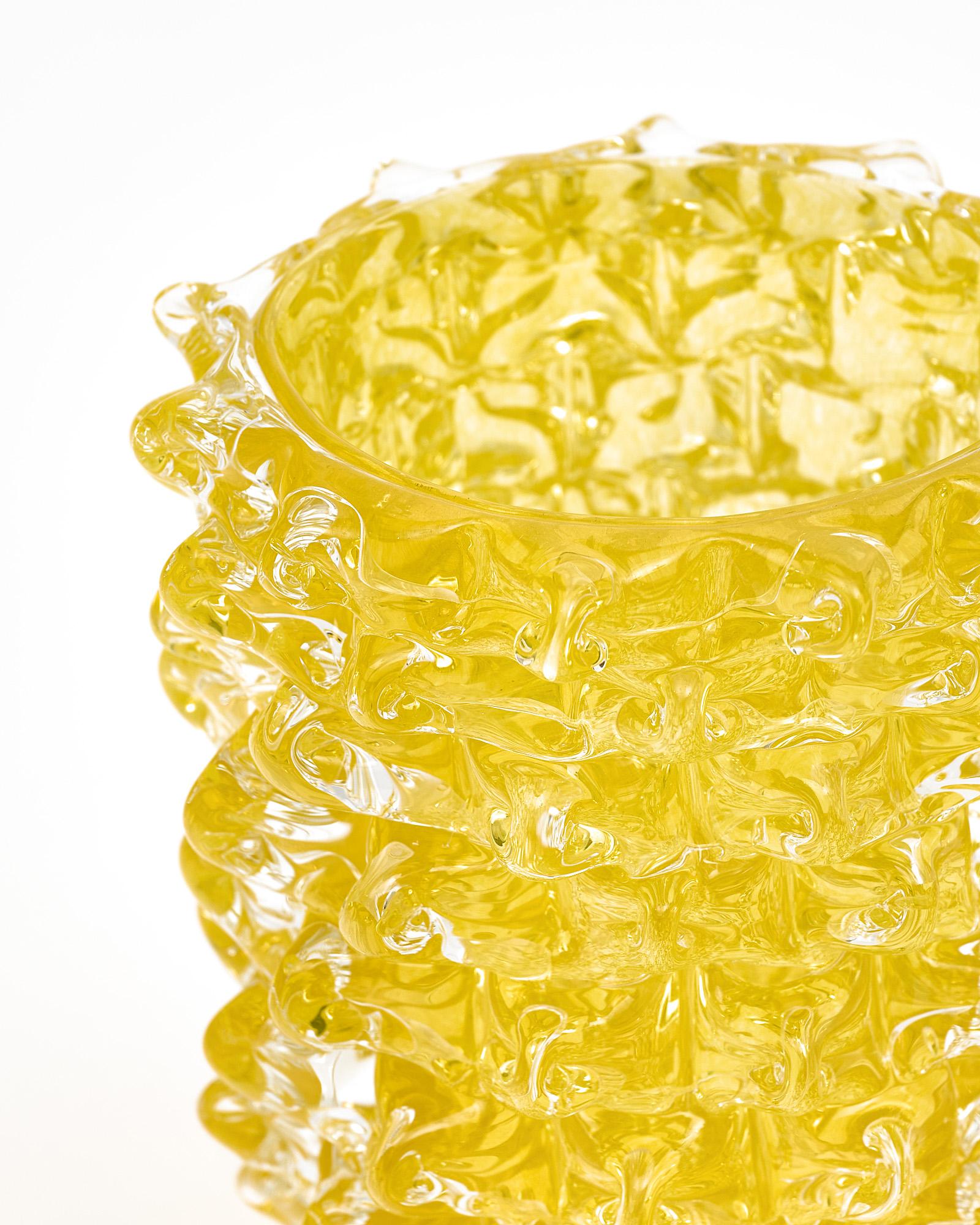 Yellow Murano Glass Rostrate Vase 1