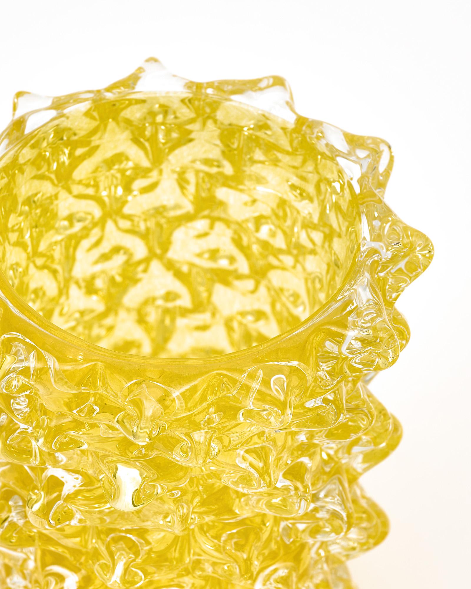 Yellow Murano Glass Rostrate Vase 2