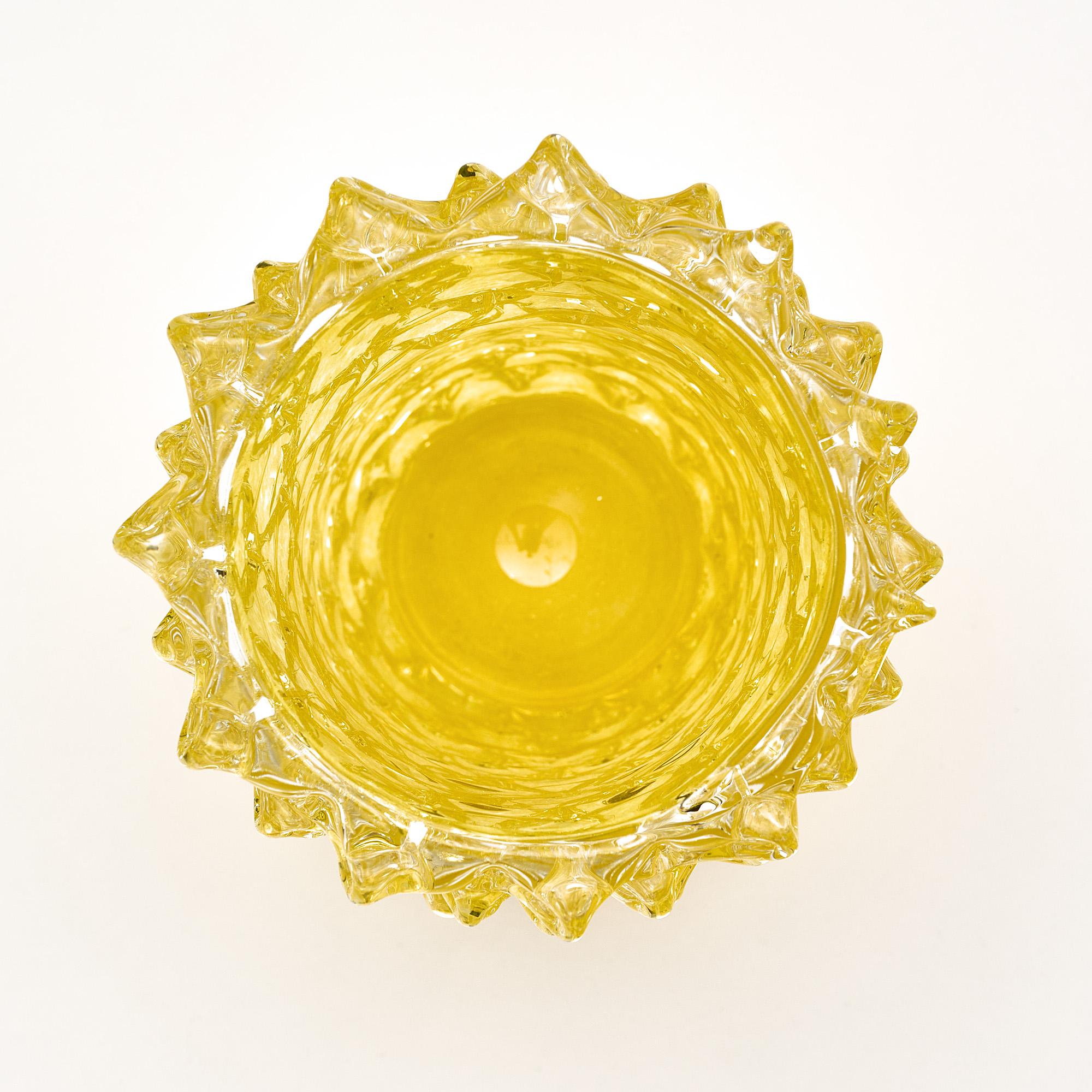 Yellow Murano Glass Rostrate Vase 3