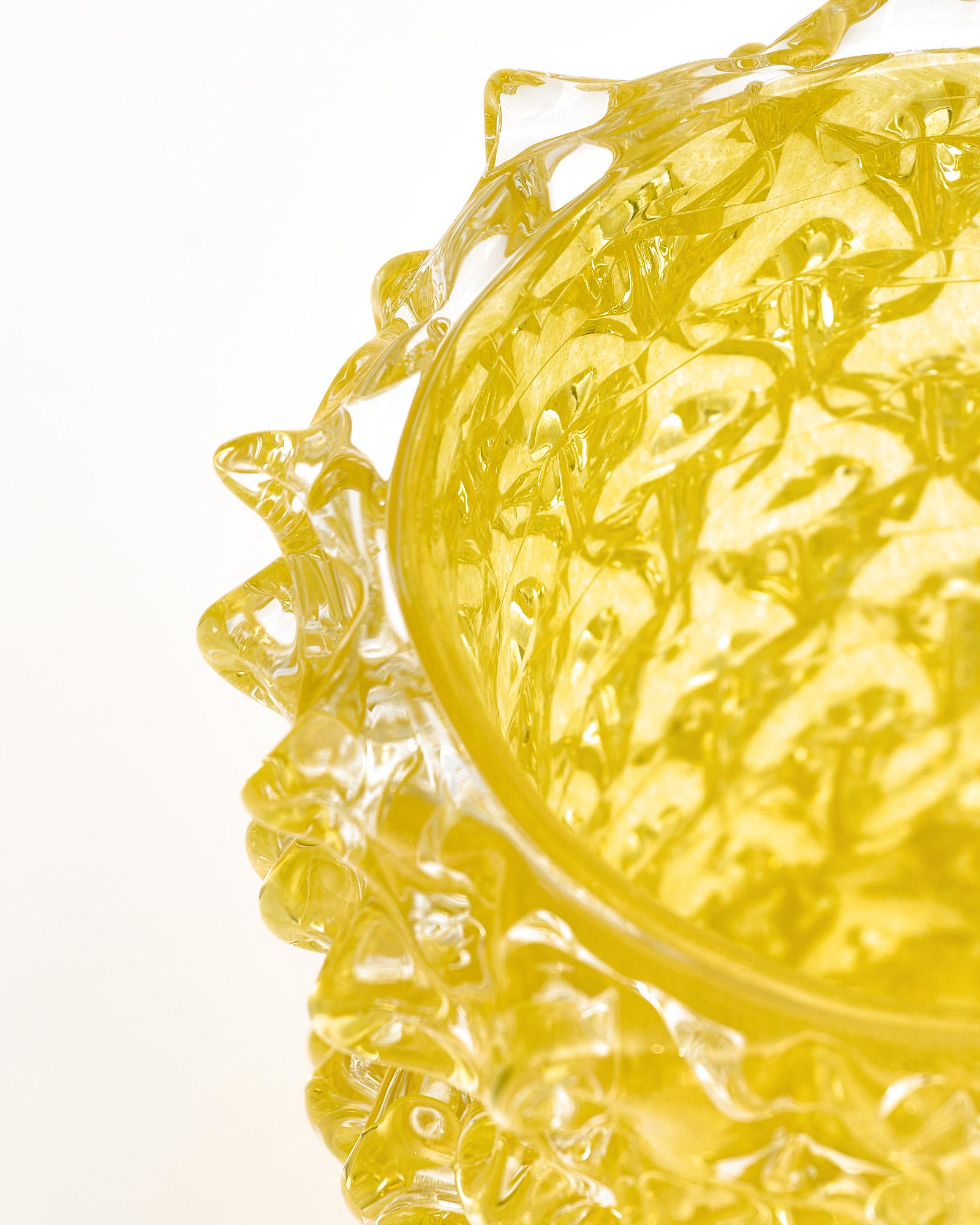Yellow Murano Glass Rostrate Vase 4