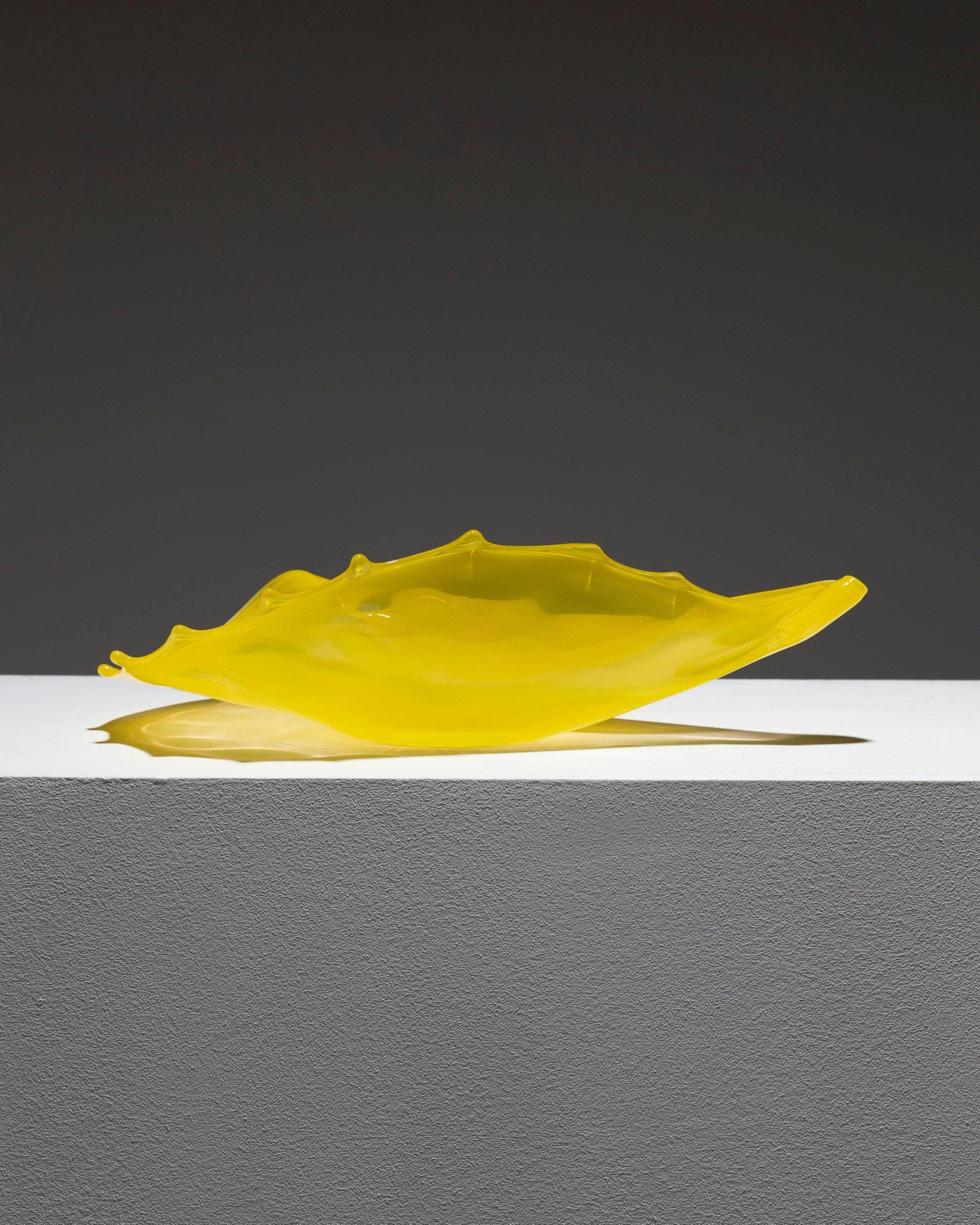 Muschelschale aus gelbem Muranoglas, Luigi Mellara, 1970er Jahre (Moderne) im Angebot