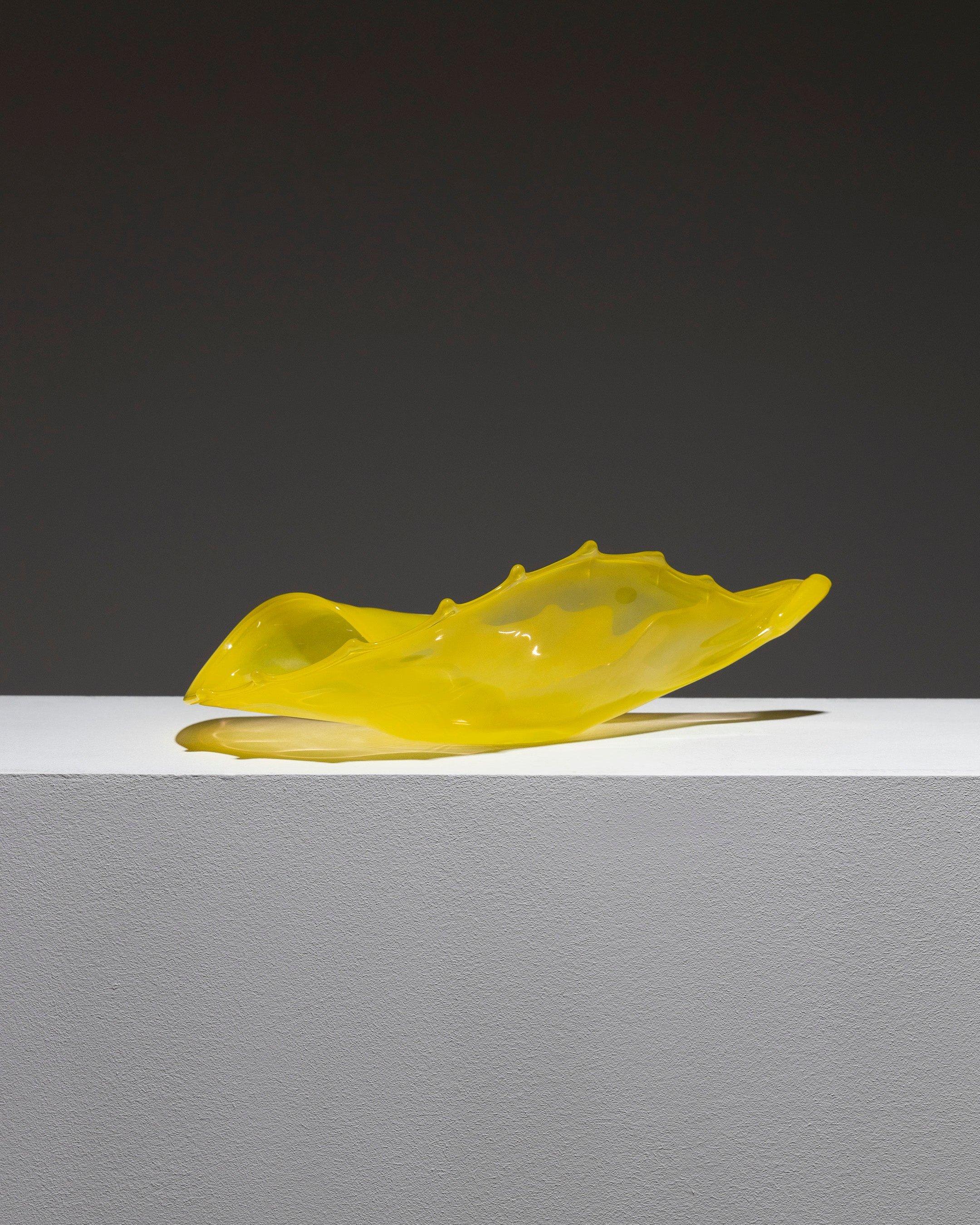 Bol à coquillages en verre de Murano jaune, Luigi Mellara, 1970 Bon état - En vente à PARIS, FR