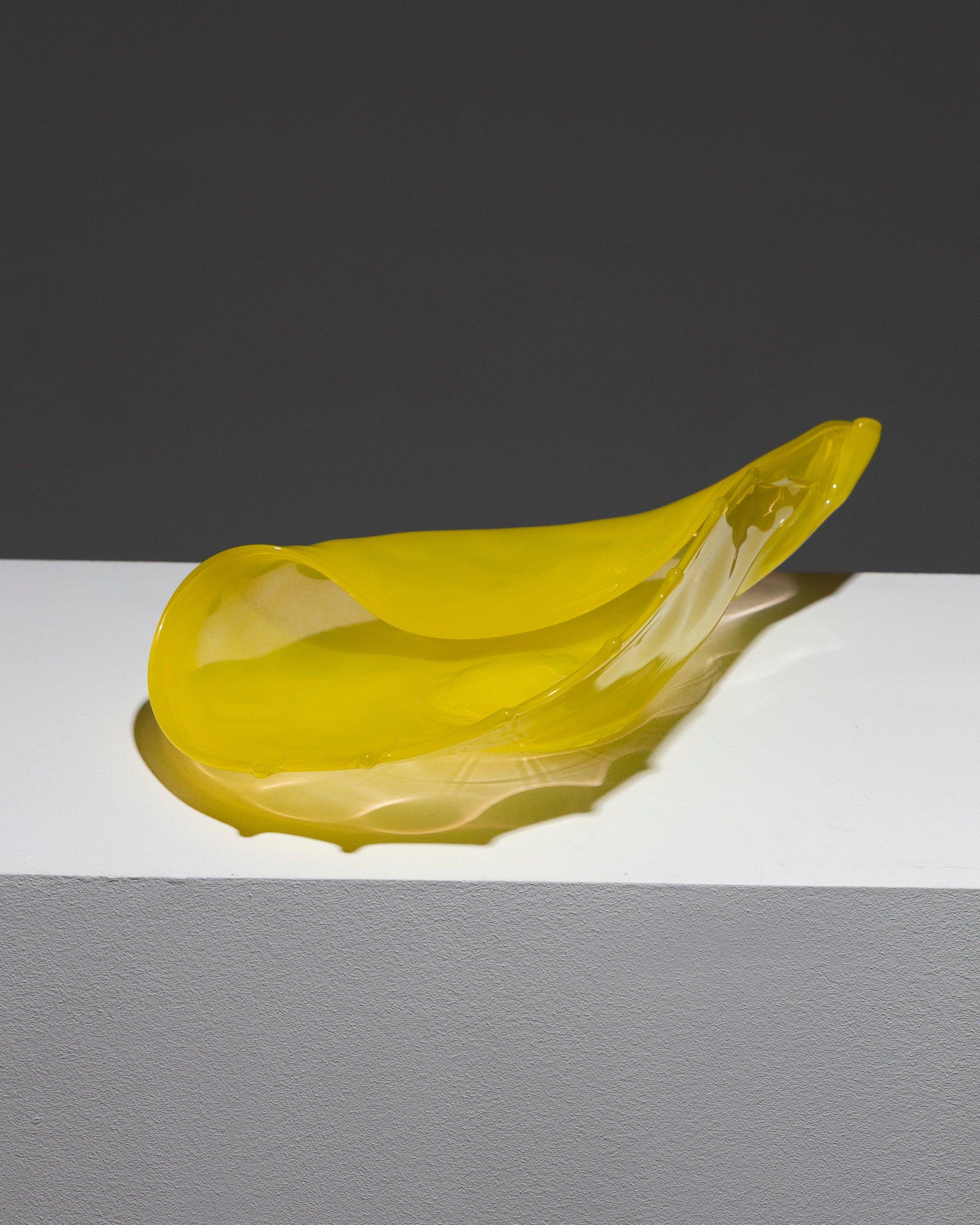 Muschelschale aus gelbem Muranoglas, Luigi Mellara, 1970er Jahre im Angebot 2