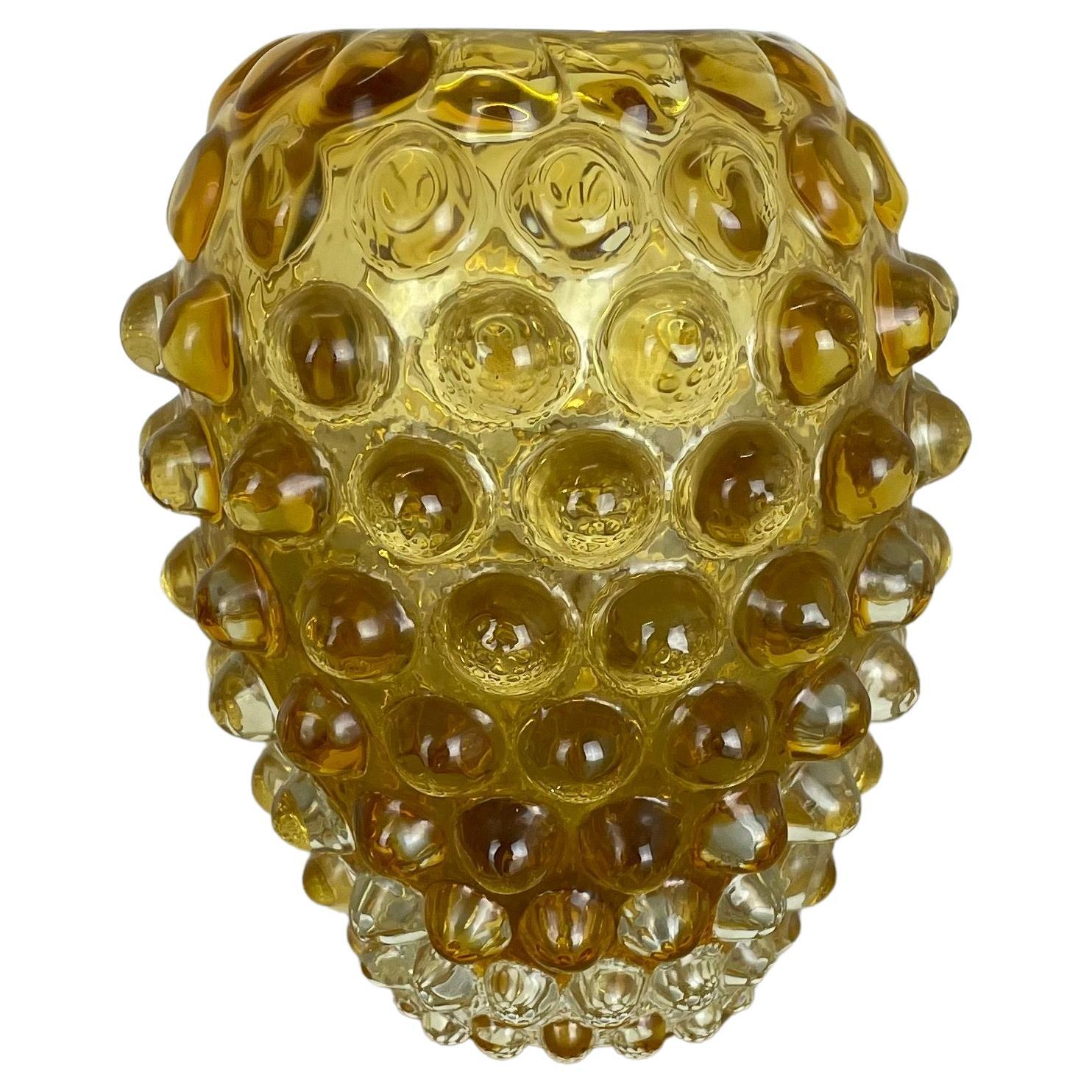 Yellow Murano "LENTI" Glass Vase Element by Ercole Barovier and Toso Italy 1960s For Sale