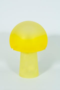 Gelbe Murano Pilz-Tischlampe von Cenedese aus den 1980er Jahren