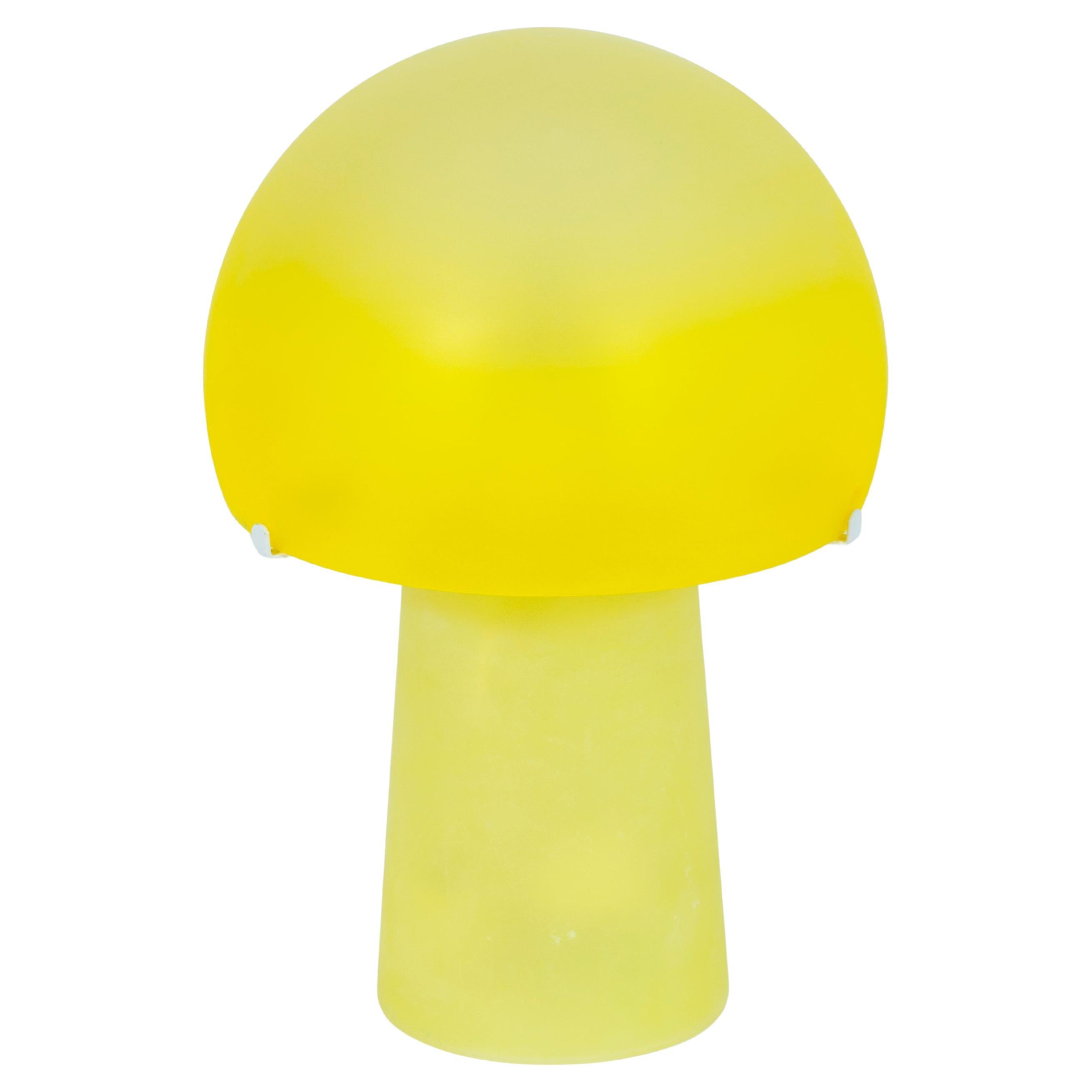 Yellow Murano Mushroom Table Lamp by Cenedese from 1980s