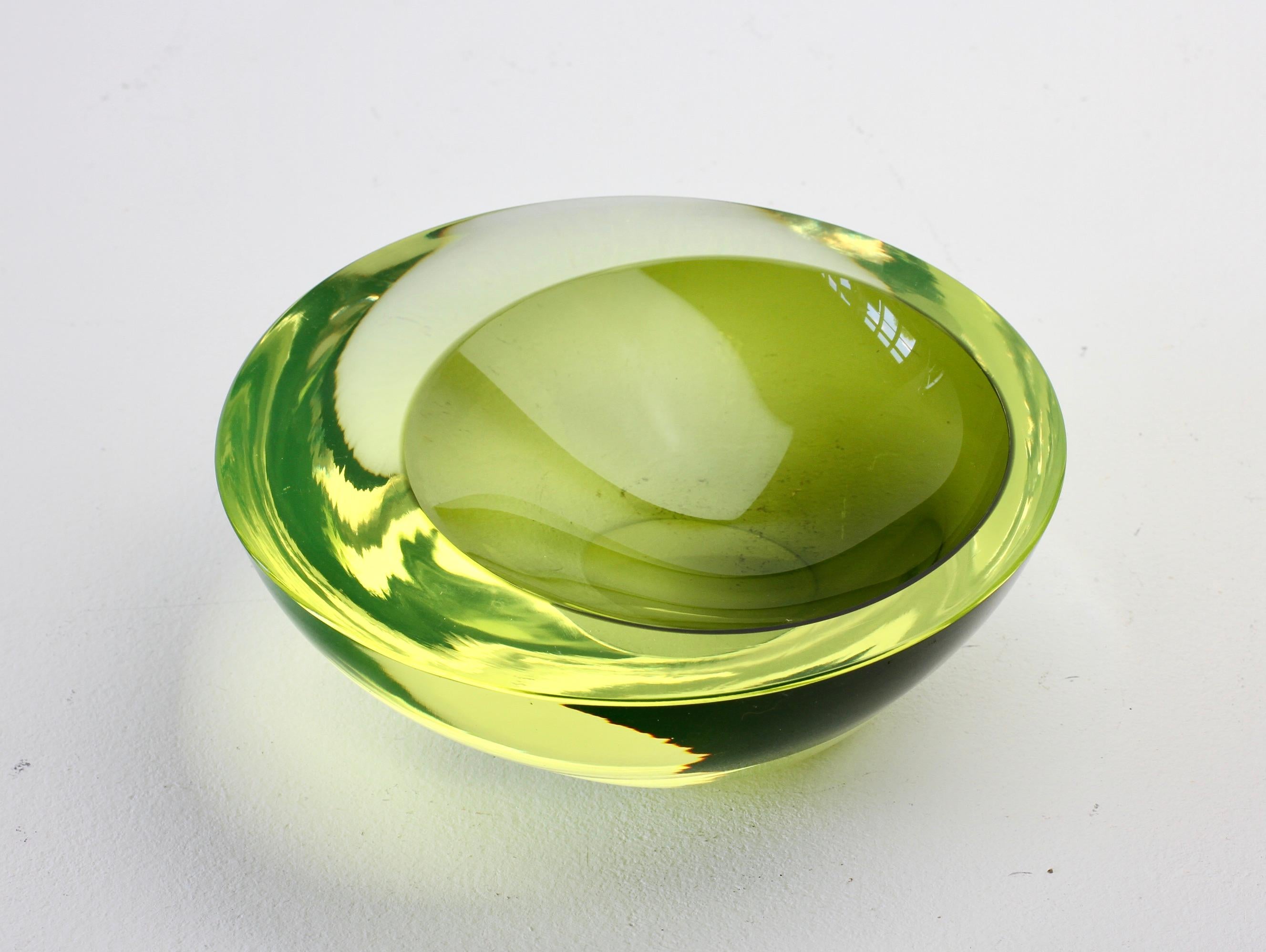 Yellow Murano Sommerso Glass Bowl Antonio Da Ros for Cenedese Attributed For Sale 2