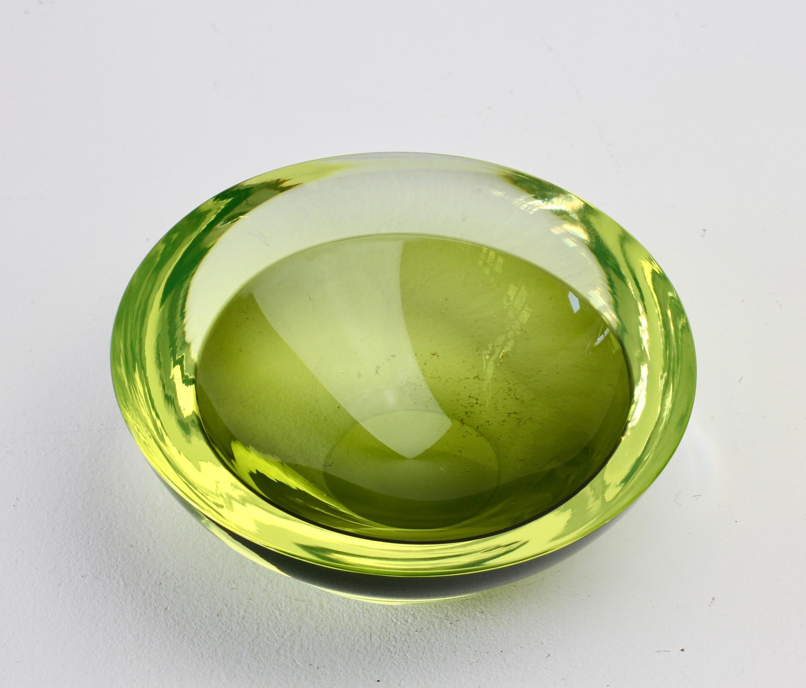 Italian Yellow Murano Sommerso Glass Bowl Antonio Da Ros for Cenedese Attributed For Sale