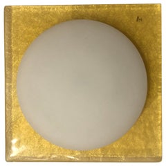 Yellow Murano Vetri Glass Wall Ceiling Light Sconce 1990s Vintage Minimalist