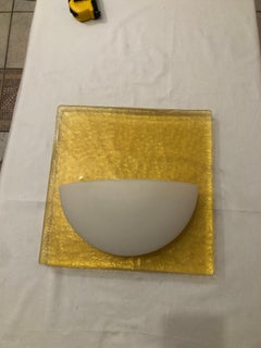 Yellow Murano Vetri Glass Wall Light Sconce 1990s Vintage Minimalist modernist