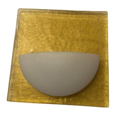 Yellow Murano Vetri Glass Wall Light Sconce 1990s Vintage Minimalist modernist