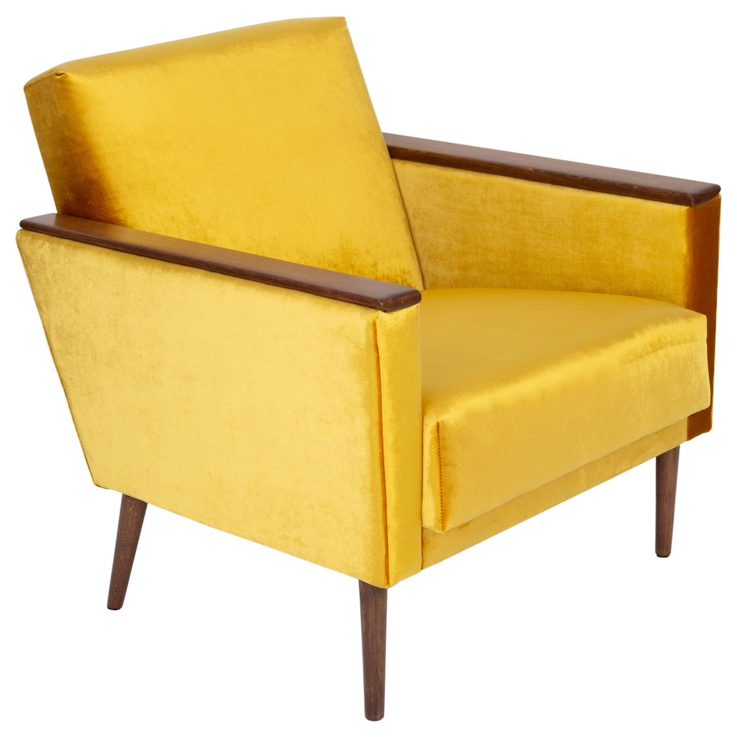 Yellow Mustard Armchair, 1960s, DDR, Germany