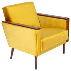 Fauteuil en moutarde jaune, années 1960, DDR, Allemagne