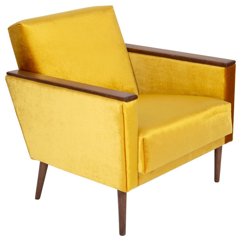 Yellow Mustard Armchair, 1960s, DDR, Germany For Sale