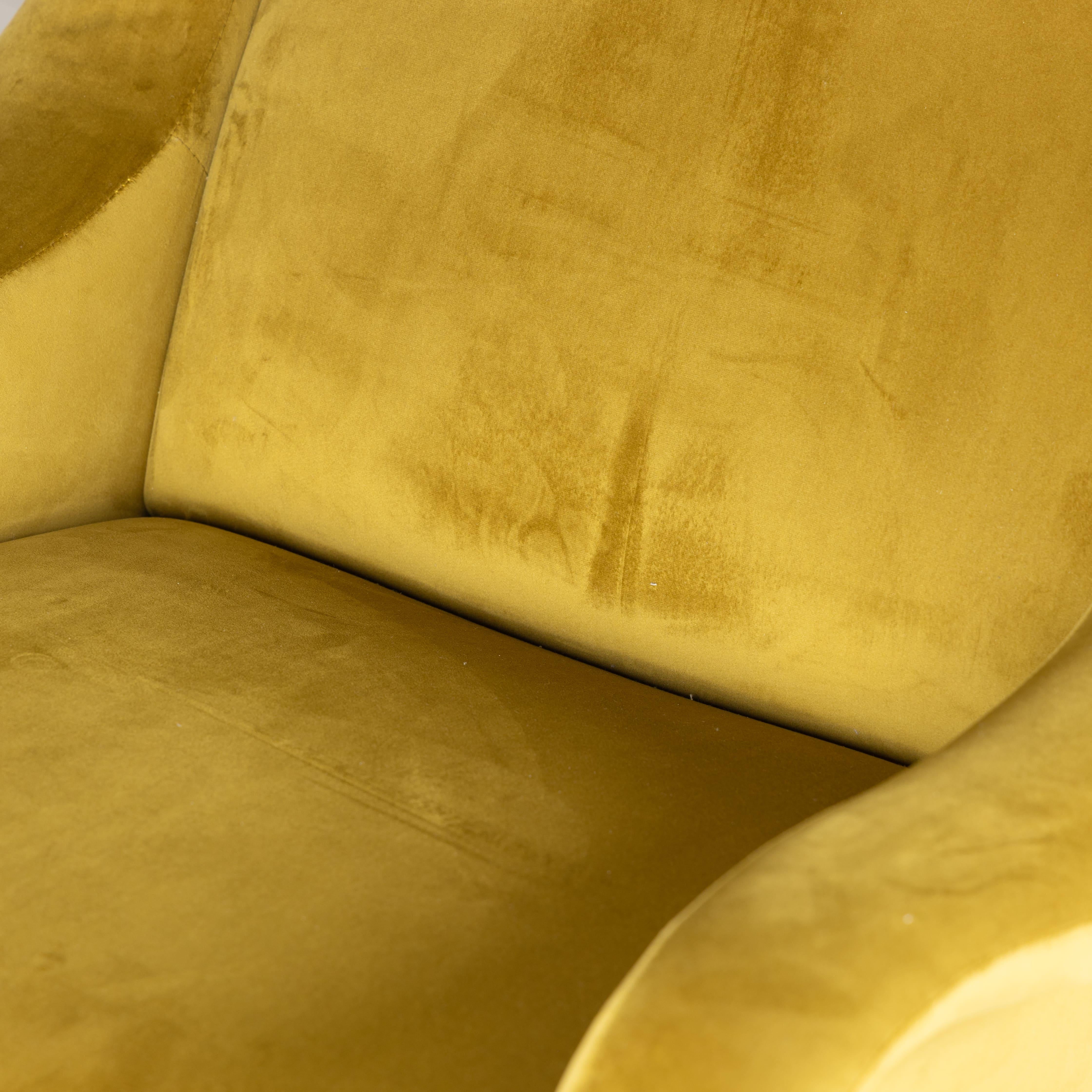 Fauteuil senior en velours jaune moutarde Marco ZanCo pour Arflex, 1951 en vente 5