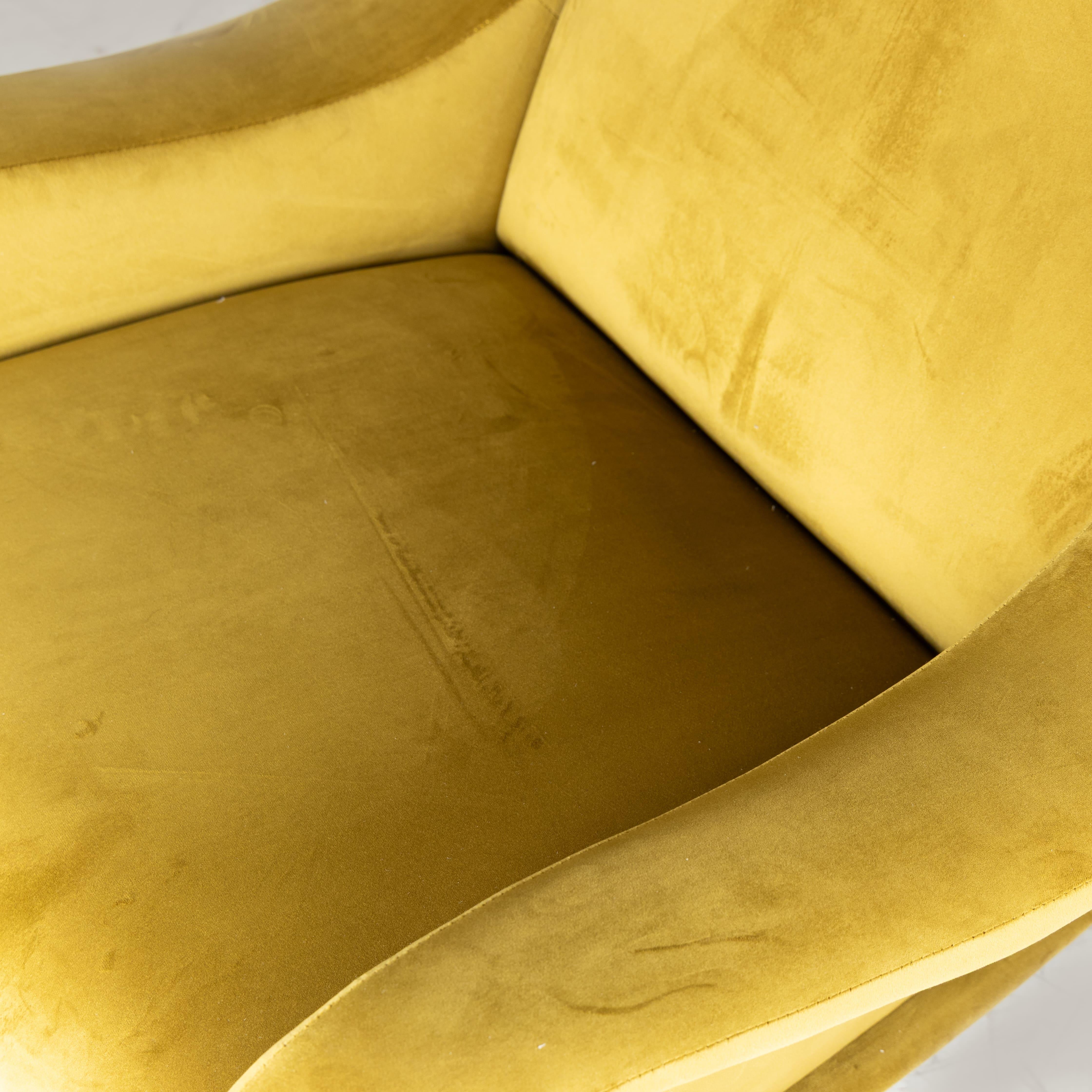 Fauteuil senior en velours jaune moutarde Marco ZanCo pour Arflex, 1951 en vente 7