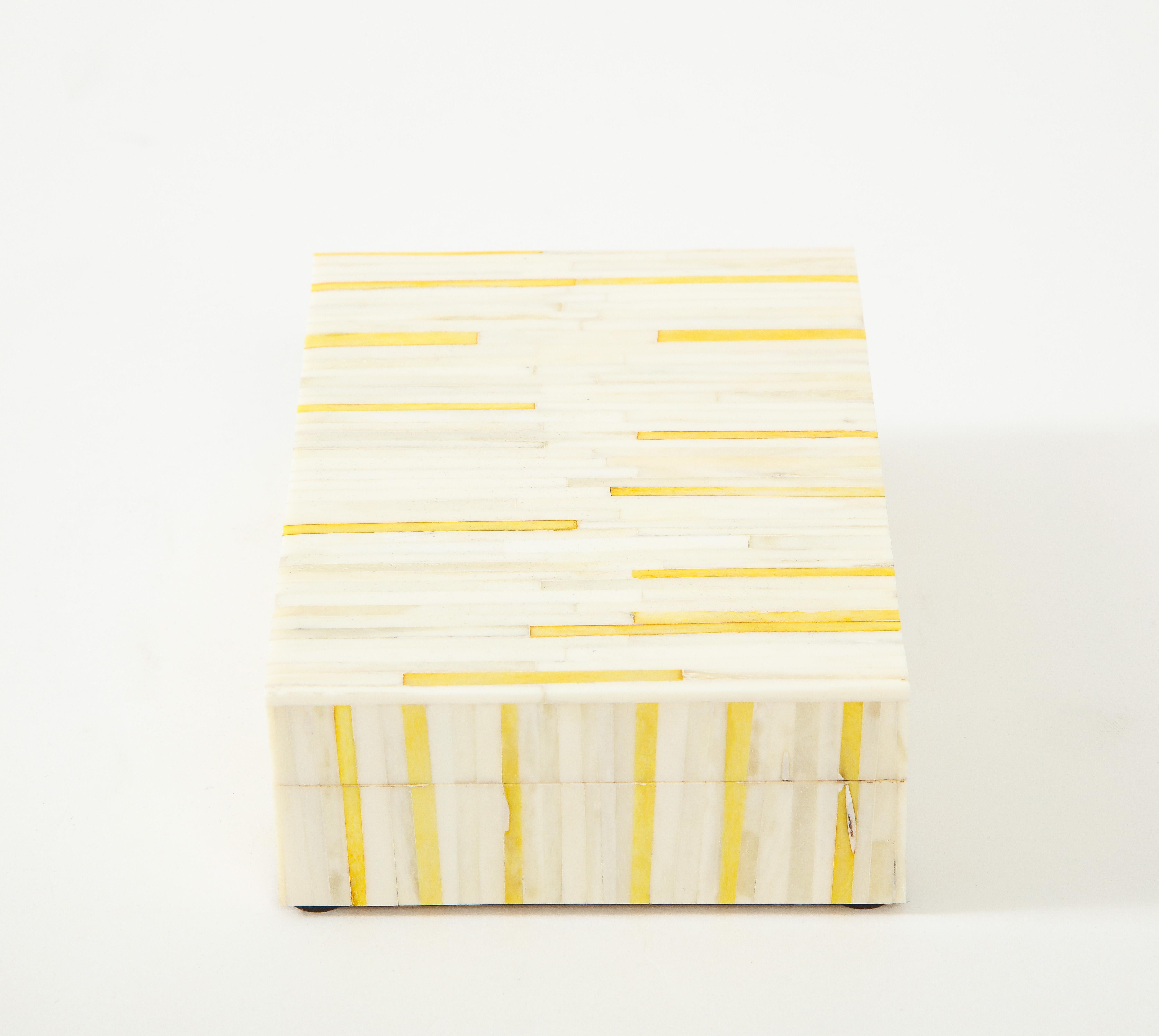 Spanish Yellow, Natural Bone Clad Box
