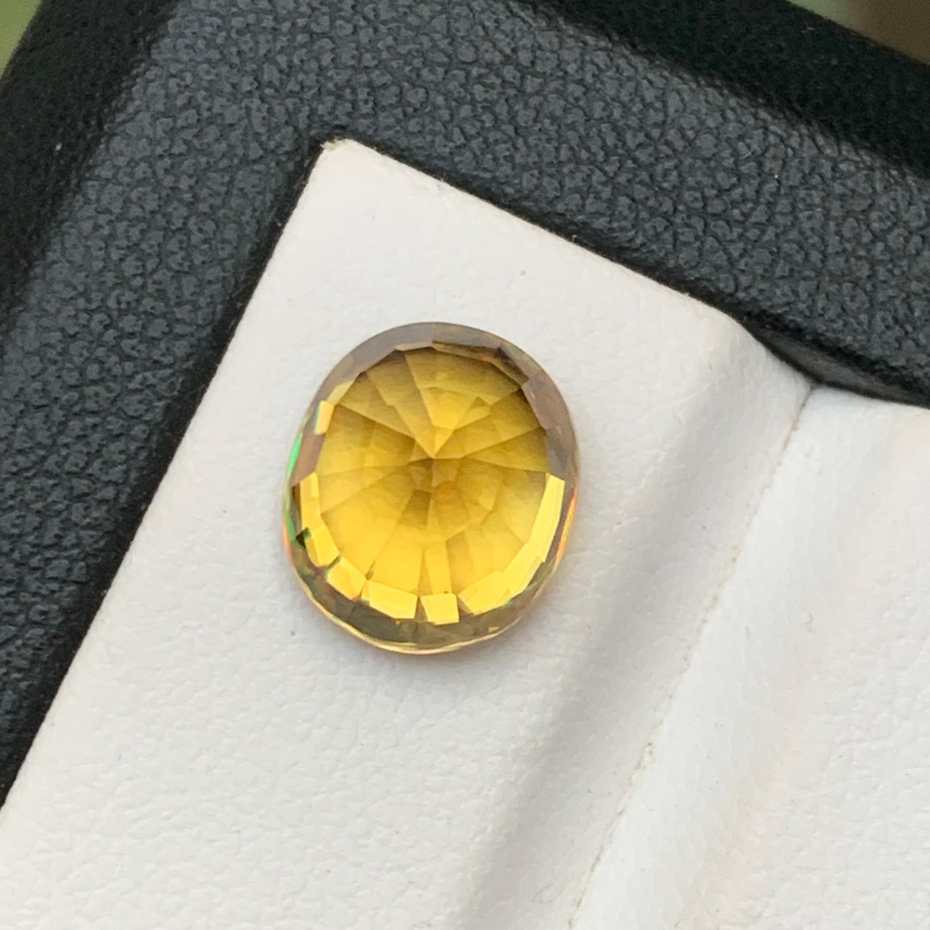 Femenino o masculino Anillo de Esfena Natural Amarilla (Titanita), Colgante Piedra Preciosa Suelta 5.10Ct Corte Cojín en venta