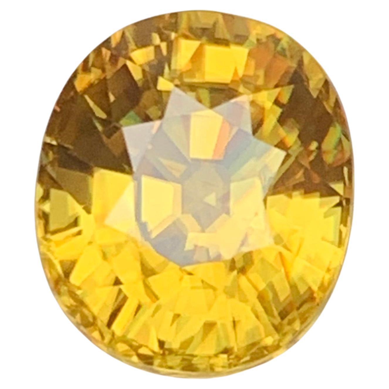 Anillo de Esfena Natural Amarilla (Titanita), Colgante Piedra Preciosa Suelta 5.10Ct Corte Cojín en venta