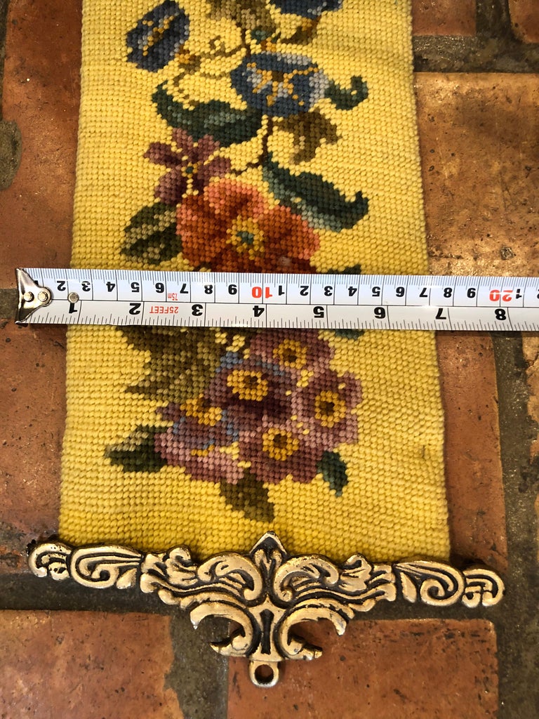 Antique Yellow Needlepoint Bell Pull For Sale at 1stDibs bell pull