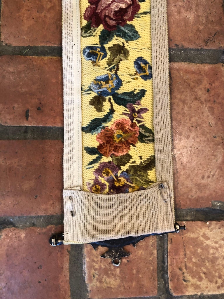 Antique Yellow Needlepoint Bell Pull For Sale at 1stDibs | bell pull